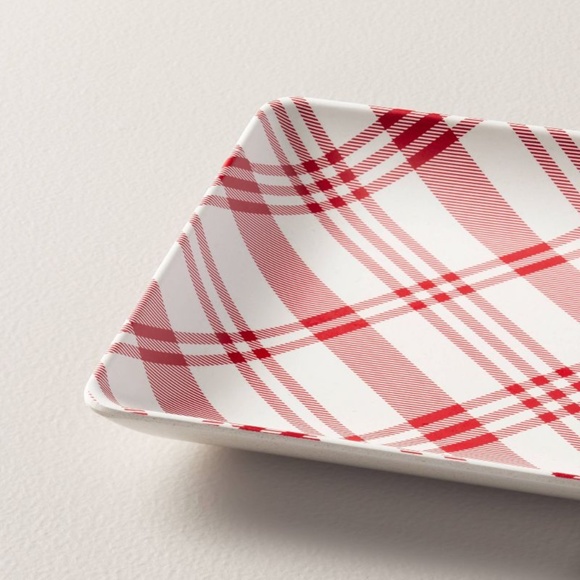 Hearth & Hand Magnolia 2pc Plaid Melamine Christmas Serving Trays - Green/Red - Picture 3 of 8